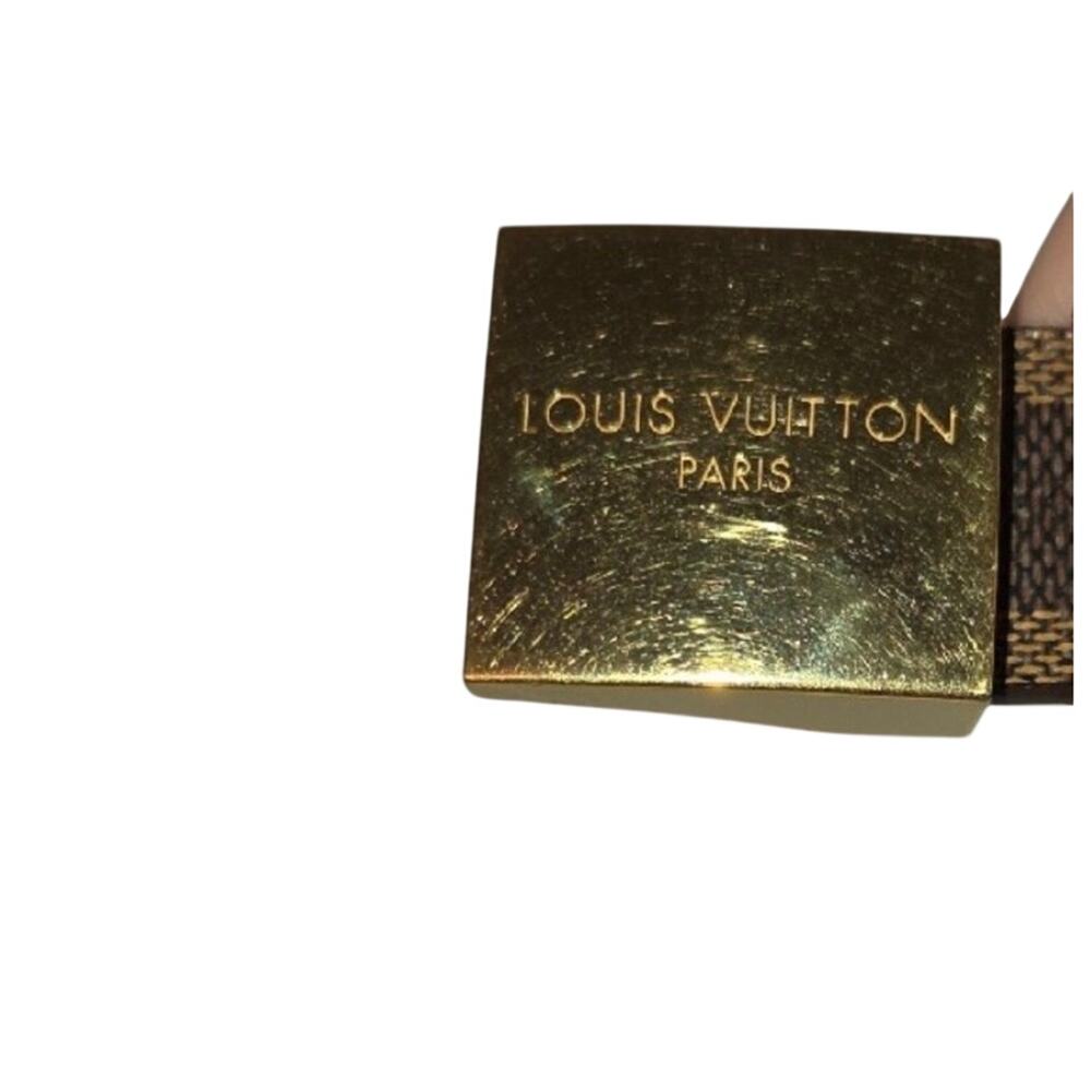 Louis Vuitton Damier Ebene Brown Belt with Gold Buckle - Picture 4 of 10